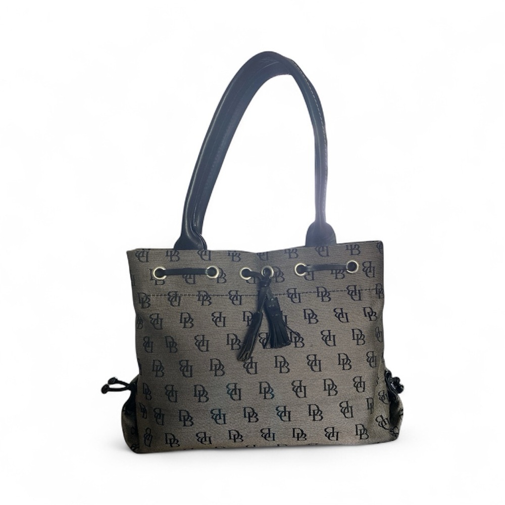 Dooney & Bourke Black and Gray Monogram Handbag